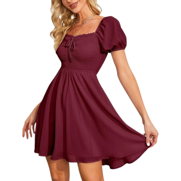 byinns Dresses & Skirts - Byinns Sweetheart Puff Short Sleeve Mini Dress, Size L